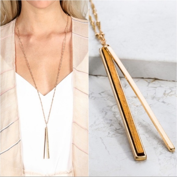 Gold Bar Necklace - Picture 3 of 4